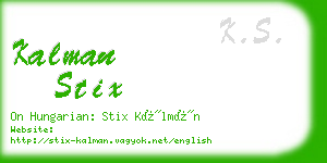 kalman stix business card